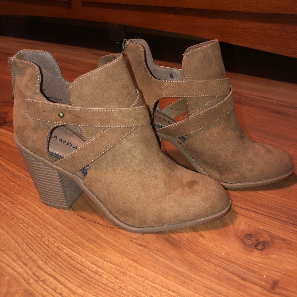 Brown Suede Booties Size 9